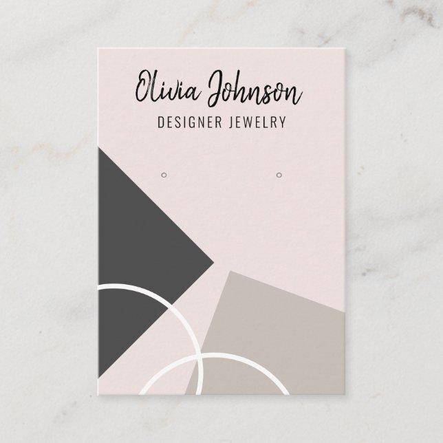 Minimal Modern Abstract Jewelry Earring Display  Business Card (Front)
