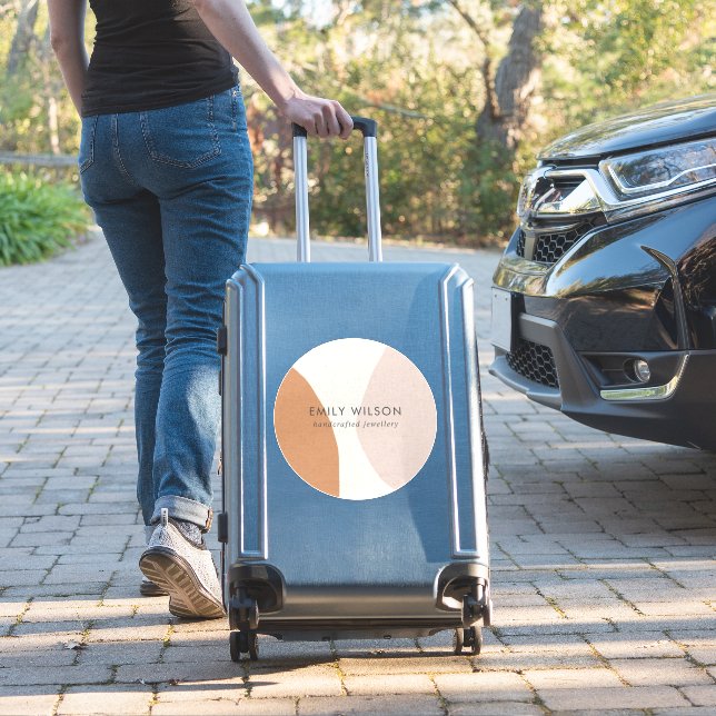 Minimal Modern Abstract Rust Blush Art Sticker (Suitcase Insitu)