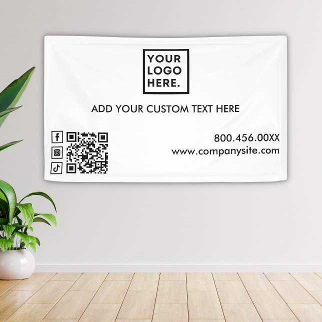 Minimal Modern Add Logo Social Media Event Vinyl  Banner (Creator Uploaded)