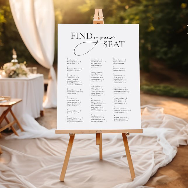 Minimal Modern Alphabetical Find Your Seat Wedding Foam Board (Minimal Modern Alphabetical Find Your Seat Wedding Foam Board)