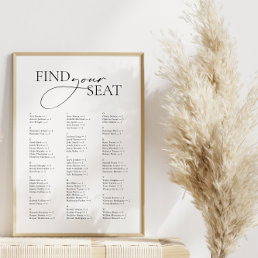 Minimal Modern Alphabetical Find Your Seat Wedding Poster