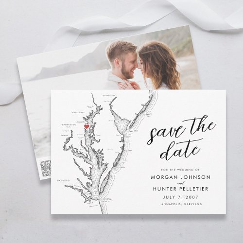 Minimal Modern Annapolis Chesapeake Bay Wedding Save The Date