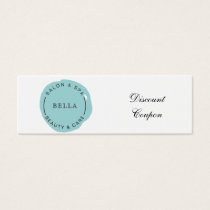 Minimal Modern Aqua  Salon and Spa Discount Card