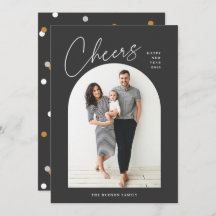 Minimal Modern Arch Photo Cheers New Year Holiday