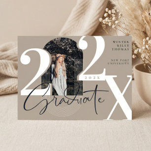 Minimal Modern Arch Photo Graduation Announcement