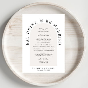 Minimal Modern Arch Wedding Menu