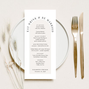 Minimal Modern Arch Wedding Menu