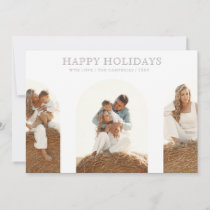 Minimal Modern Arches Terracotta Photo Collage Holiday Card