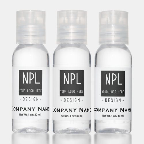 Minimal Modern Black and White Business Logo Hand Sanitizer