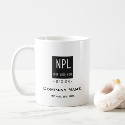 Minimal Modern Black and White Company or Name  Coffee Mug
