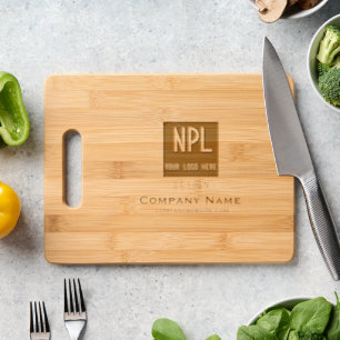 Minimal, Modern Black and White Company or Name Engraved Cutting Board