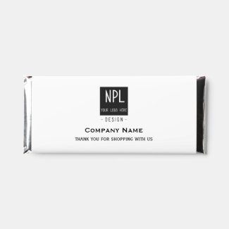 Minimal, Modern Black and White Company or Name Hershey Bar Favors