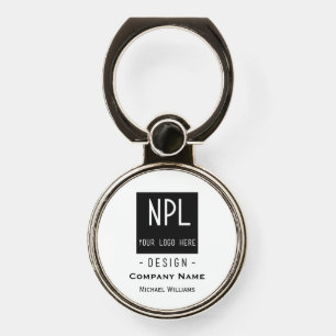 Minimal, Modern Black and White Company or Name Phone Ring Stand