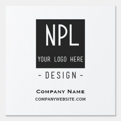 Minimal Modern Black and White Company or Name  Sign
