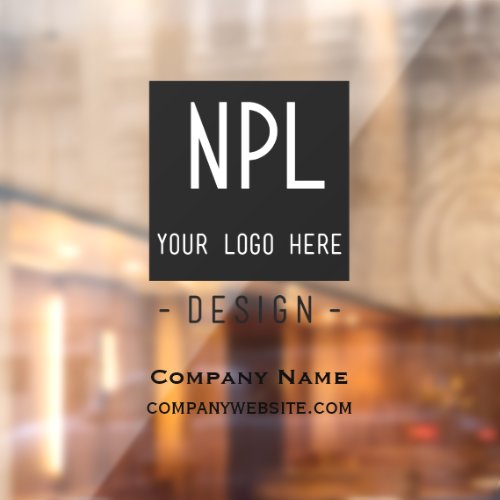 Minimal Modern Black and White Company or Name Window Cling