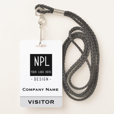 Minimal, Modern Black and White Company Visitor