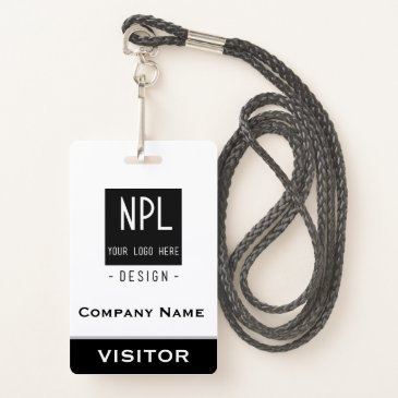 Minimal, Modern Black and White Company Visitor
