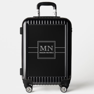 Minimal, Modern Black and White Monogrammed