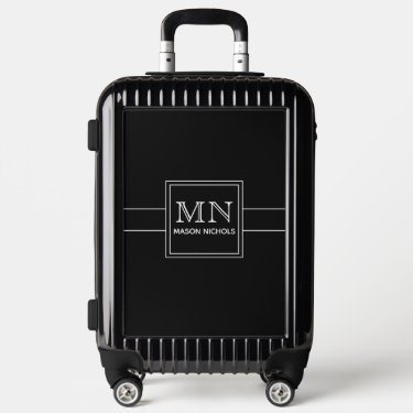 Minimal, Modern Black and White Monogrammed