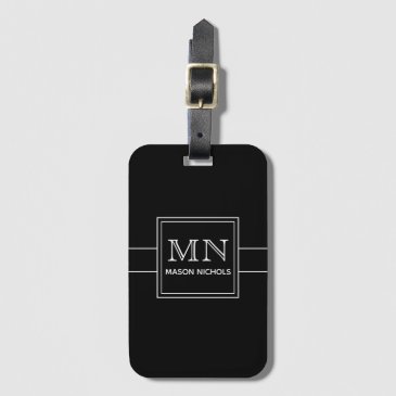 Minimal, Modern Black and White Monogrammed