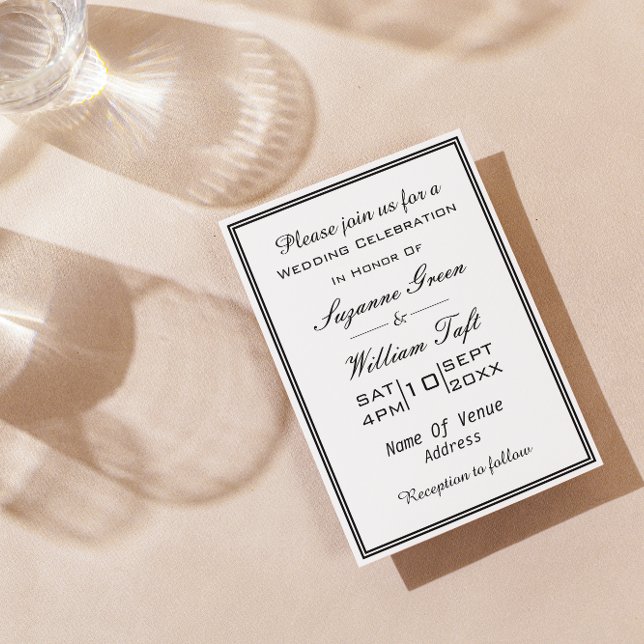 Minimal Modern Black And White Wedding Invitation (Creator Uploaded)