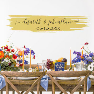 Minimal Modern Black & Gold Classy Custom Wedding Wall Decal