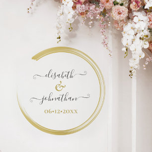 Minimal Modern Black & Gold Classy Custom Wedding Wall Decal