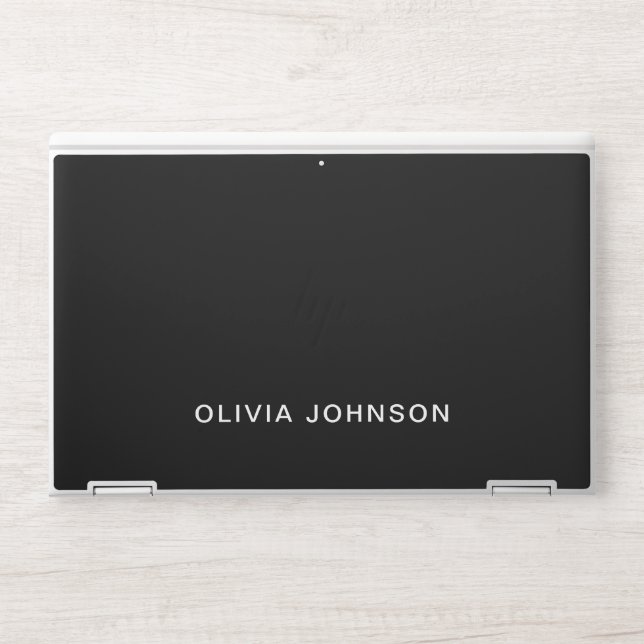 Minimal Modern Black HP Laptop Skin (Front)