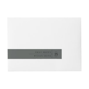 MINIMAL MODERN BLACK ON BLACK TYPOGRAPHY WEDDING WRAP AROUND ADDRESS LABEL