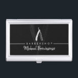 Minimal Modern Black Razor Barber Business Card Case<br><div class="desc">Minimal Modern Black Razor Barber</div>