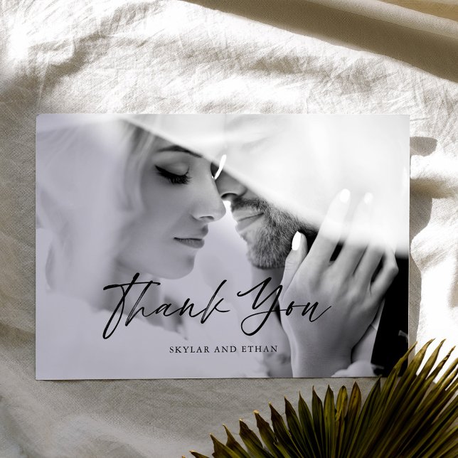 Minimal Modern Black & White Photo Thank You (Minimal Modern Black & White Photo Thank You)