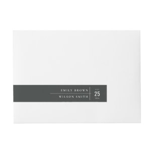 MINIMAL MODERN BLACK & WHITE TYPOGRAPHY WEDDING WRAP AROUND ADDRESS LABEL
