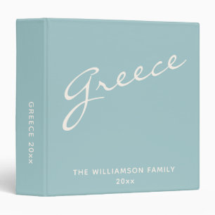 Minimal Modern Blue Personalized Travel Memories 3 Ring Binder