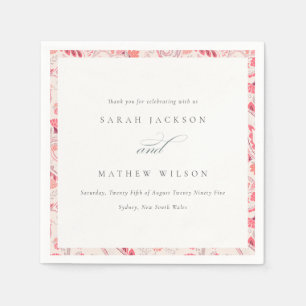 Minimal Modern Blush Paisley Typography Wedding Napkins