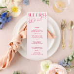 Minimal Modern Blush PInk & Magenta Wedding Menu<br><div class="desc">Designed to coordinate with for the «Bright» Wedding Invitation Collection. To change details,  click «Details». To move the text or change the size,  font,  or color,  click «Edit using Design Tool». View the collection link on this page to see all of the matching items in this beautiful design.</div>