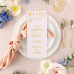 Minimal Modern Blush PInk & Yellow Wedding Menu<br><div class="desc">Designed to coordinate with for the «Bright» Wedding Invitation Collection. To change details,  click «Details». To move the text or change the size,  font,  or color,  click «Edit using Design Tool». View the collection link on this page to see all of the matching items in this beautiful design.</div>