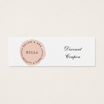 Minimal Modern Blush Salon And Spa Discount Card by MG_BusinessCards at Zazzle