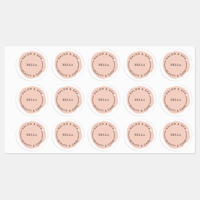Minimal Modern Blush Salon and Spa Labels (Sheet)