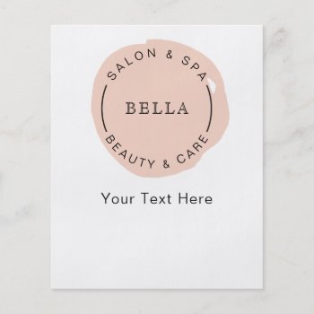 Minimal Modern Blush Salon Spa Coupons Flyer by MG_BusinessCards at Zazzle