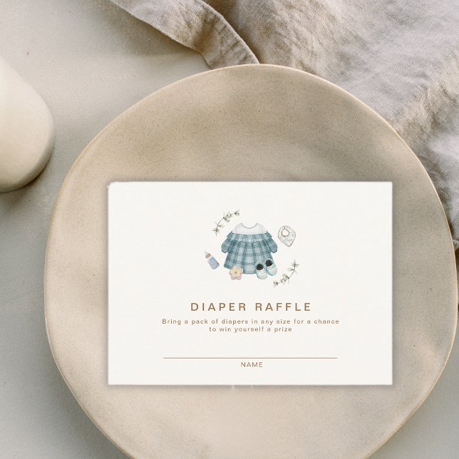 Minimal Modern Boho Clothes Pattern Diaper Raffle  Enclosure Card (Minimal Modern Boho Clothes Pattern Diaper Raffle Enclosure Card)