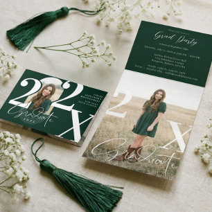 Minimal Modern Bold Graduation Year Arch Photo Tri-Fold Invitation