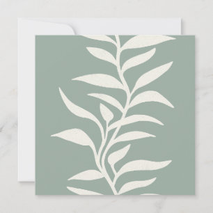 Minimal Modern Botanical in Flow Sage Green Note Card