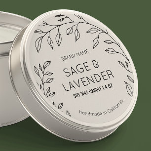 Minimal Modern Botanical Translucent Product Label