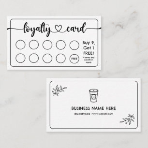 Minimal Modern Café Coffee Shop Add Your Logo Loyalty Card