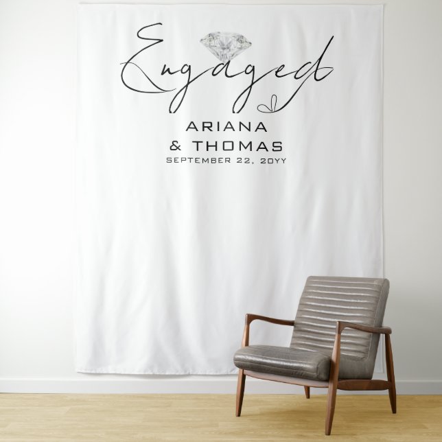  Minimal Modern Calligraphy Engagement Backdrop (In Situ)