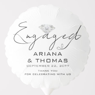 Minimal Modern Calligraphy Engagement Party Balloon