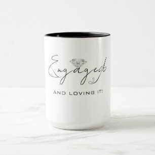 Minimal Modern Calligraphy Engagement Party Mug