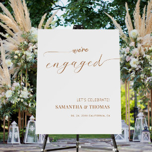 Minimal Modern Calligraphy Engagement Party Sign