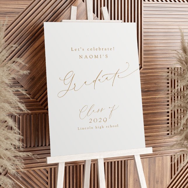 Minimal Modern Chic Script Graduation Welcome Sign (Minimal Modern Chic Script Graduation Welcome Sign)