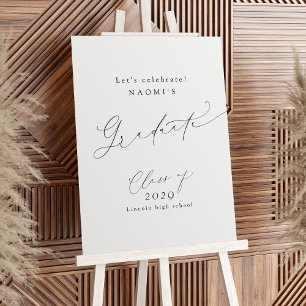 Minimal Modern Chic Script Graduation Welcome Sign